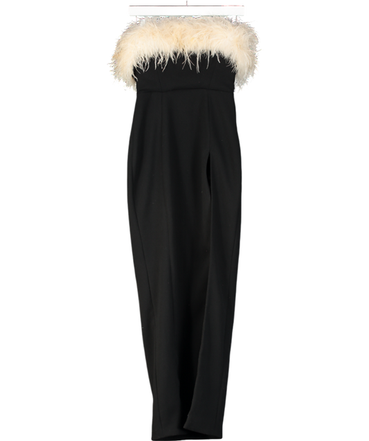 House of CB Black Sarai Feather Dress UK S