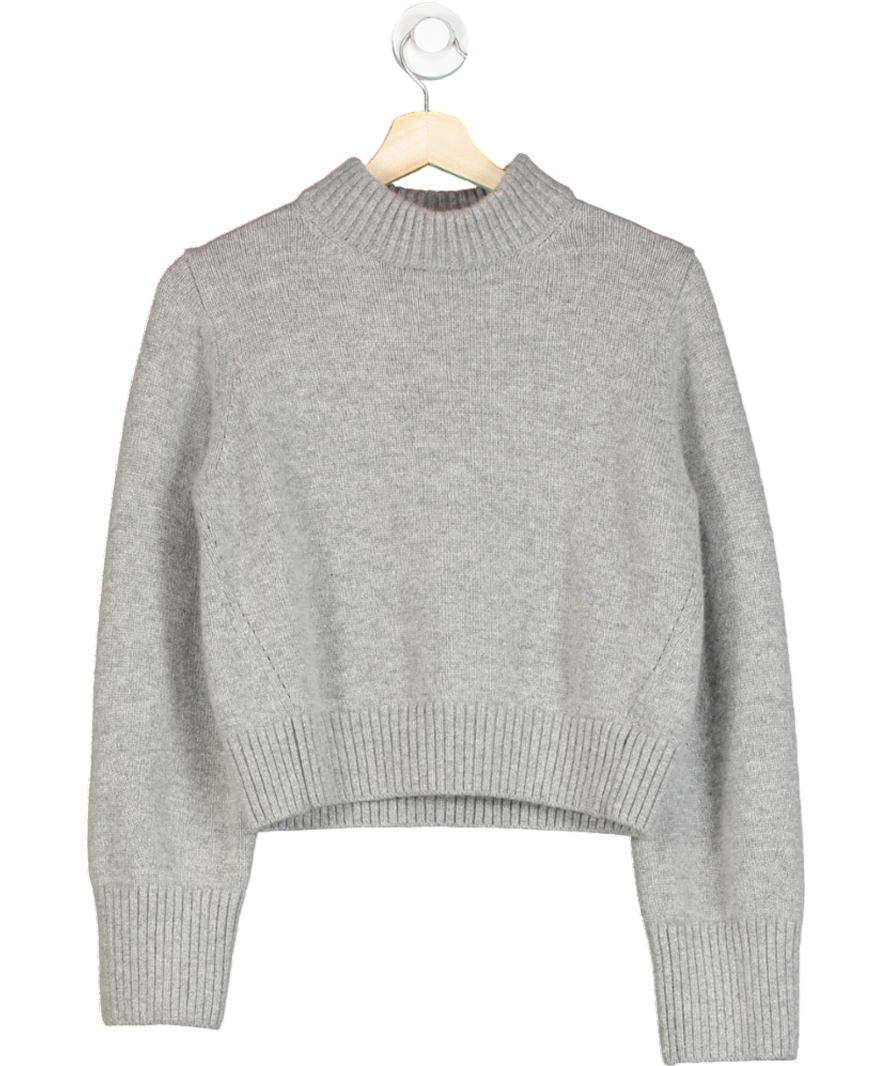 Lily Silk Grey Cashmere Blend Knit Sweater UK 12