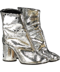 MAISON MARGIELA Metallic Tabi Split-toe Crinkled Patent-leather Ankle Boots UK 2 EU 35 👠