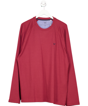 Crew Clothing Burgundy Waffle Crew Neck Long Sleeve Sweater UK XXL