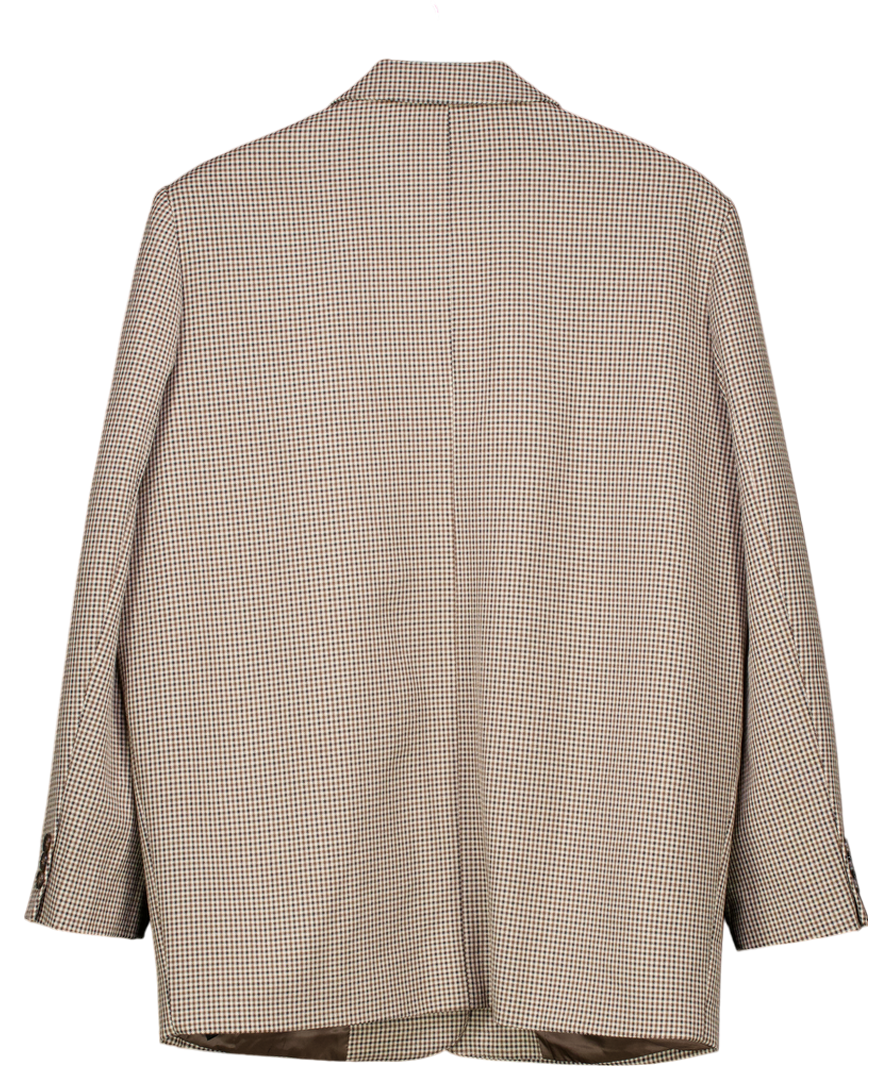 NA-KD Brown Oversized Check Blazer UK S