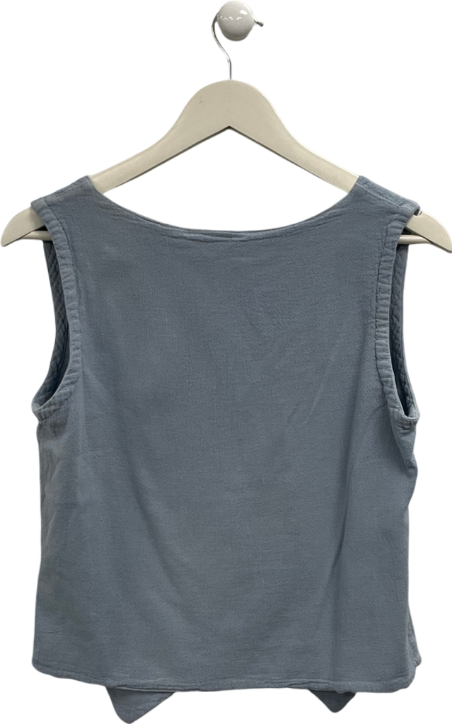 one life Blue Button Down Tank UK S/M