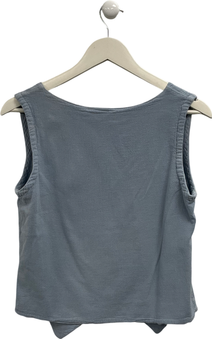 one life Blue Button Down Tank UK S/M