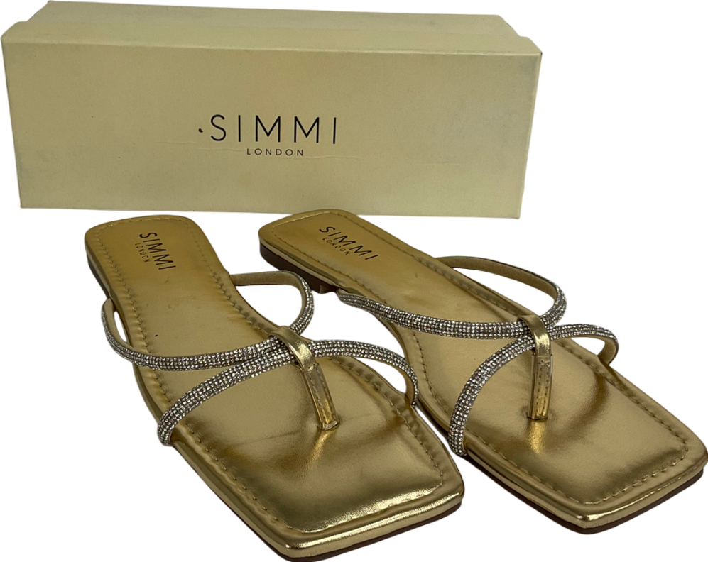 Simmi London Metallic Avila Bling Sandals UK 7 EU 40 👠