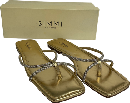 Simmi London Metallic Avila Bling Sandals UK 7 EU 40 👠