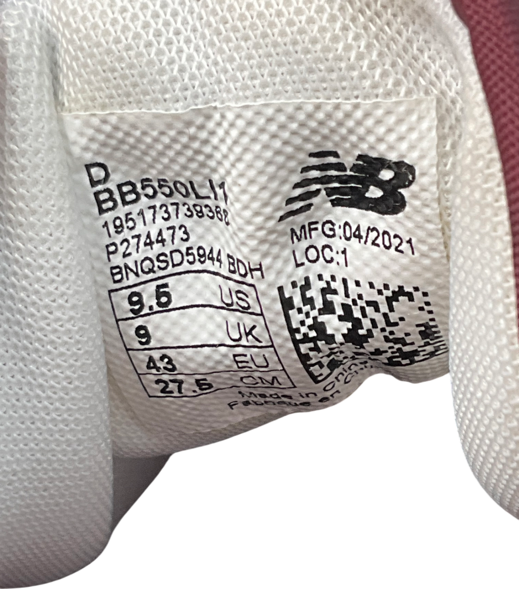 New Balance Cream 550 Trainers UK 9 EU 43 👞