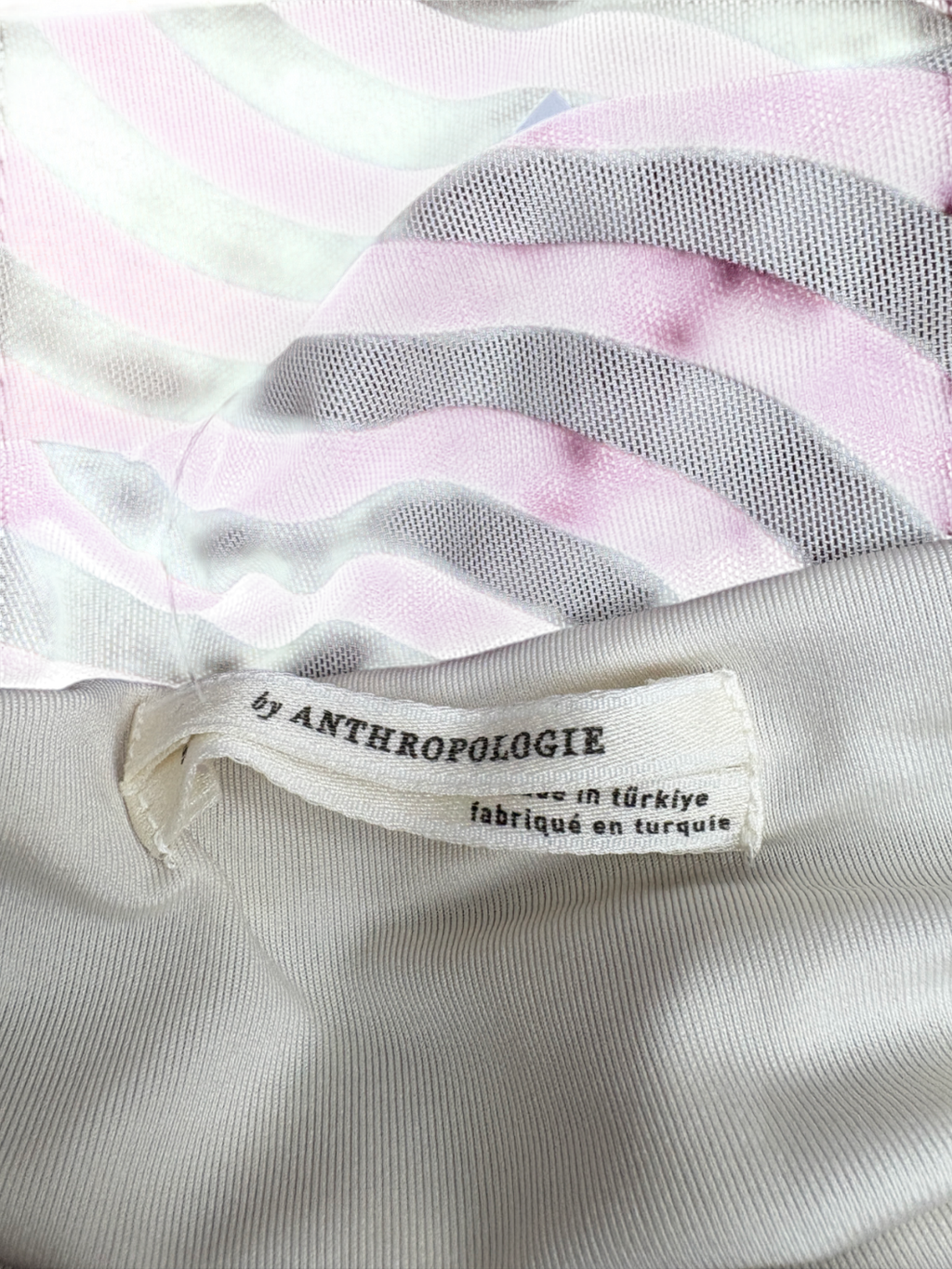 Anthropologie Purple Off Shoulder Mesh Stripe Maxi Dress UK S