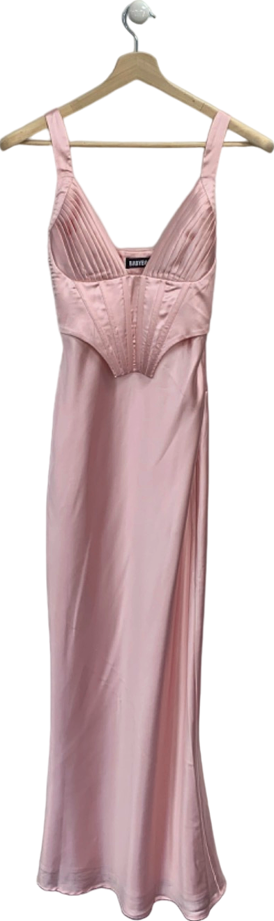 BABYBOO Pink Satin Slip Dress XS