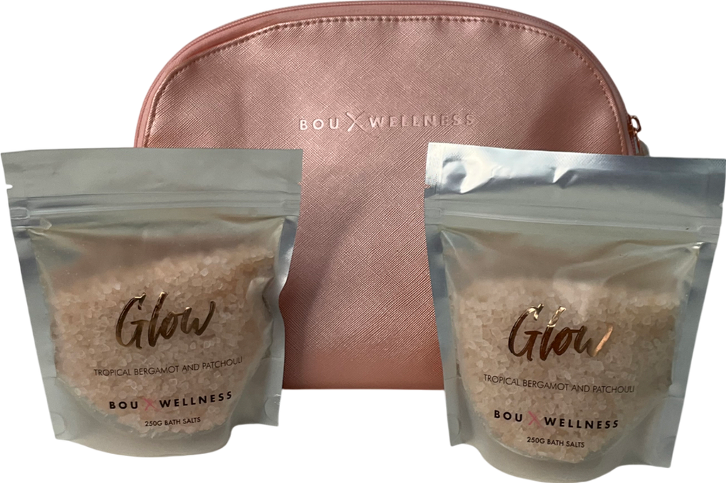 bou welliness Bath Salts And Wash Bag X2 250g