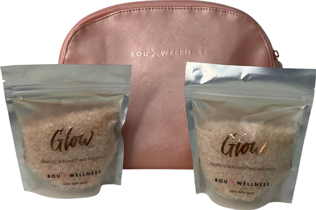 bou welliness Bath Salts And Wash Bag X2 250g