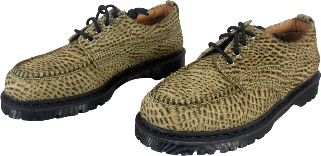 Dr Martens Green Lowell Hair On Leather Moc Toe Shoes UK 10 EU 44