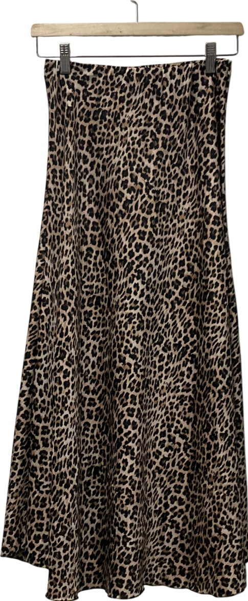 N°1 George Street Brown Lola Leopard Print Skirt UK S