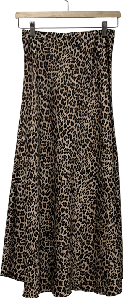 N°1 George Street Brown Lola Leopard Print Skirt UK S