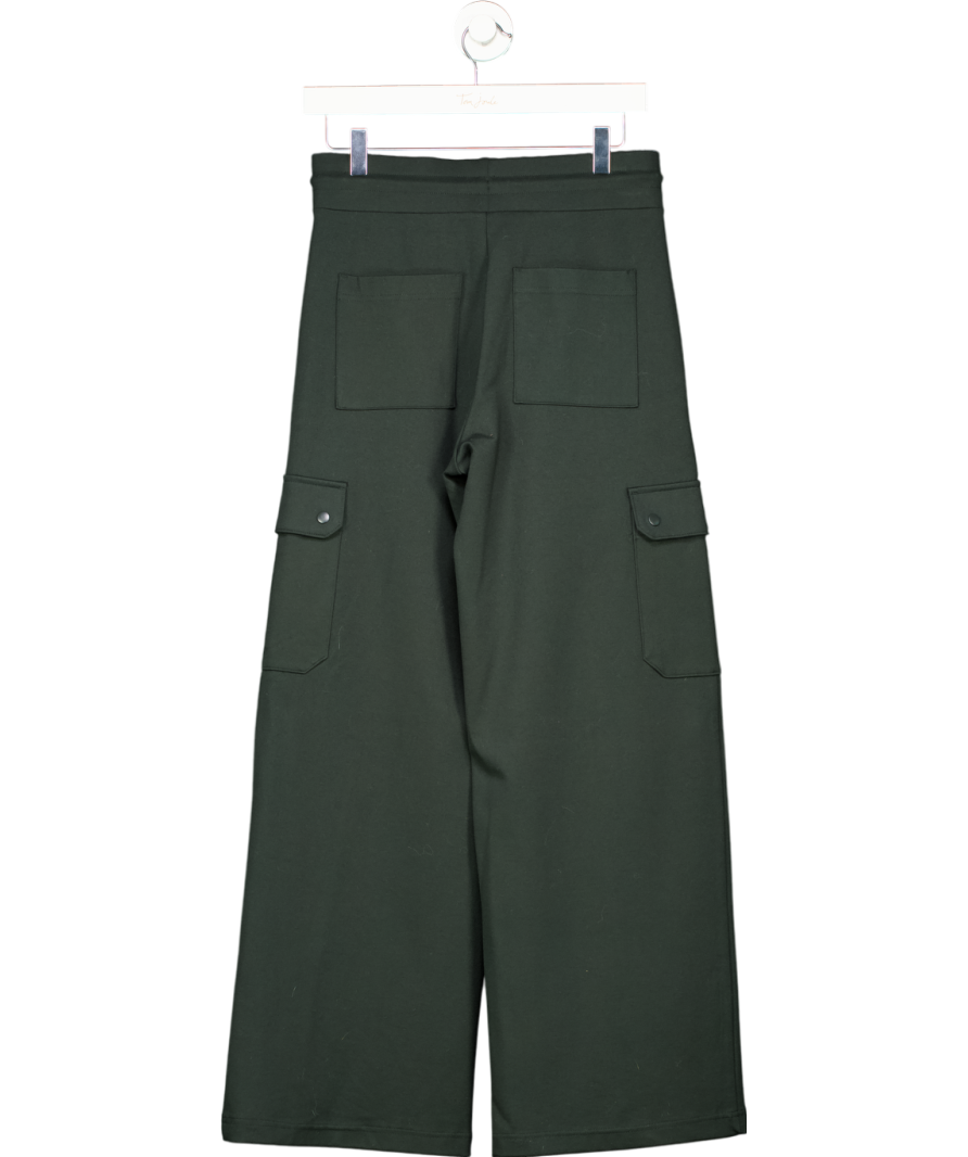 M&S Green Ponte Utility Wide Leg Trousers UK 8