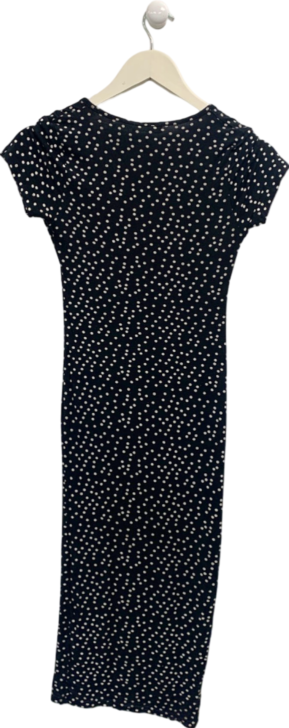 Pretty Little Thing Black Polka Dot Midi Dress UK 8