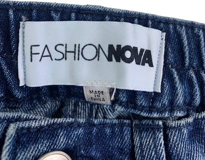 Fashion Nova Blue Cargo Jeans W1