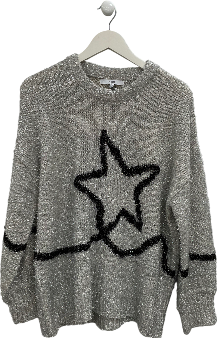 Next Metallic Thread Star Jumper UK L