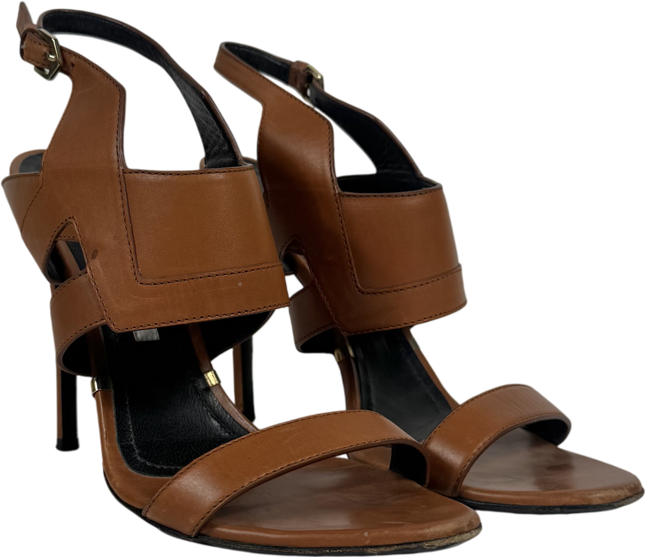 Gianmarco Lorenzi Beige Tan Strappy Stiletto Heels With Buckle Ankle Strap UK 5 EU 38 👠
