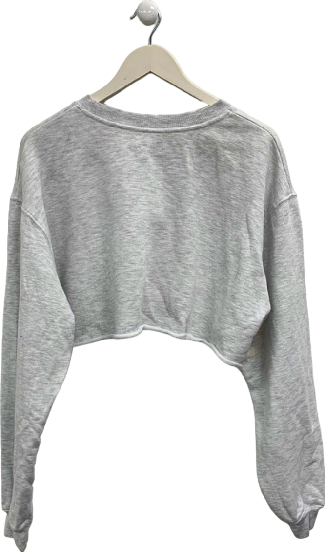 Joah Brown Marl Grey Cropped Sweatshirt UK M/L