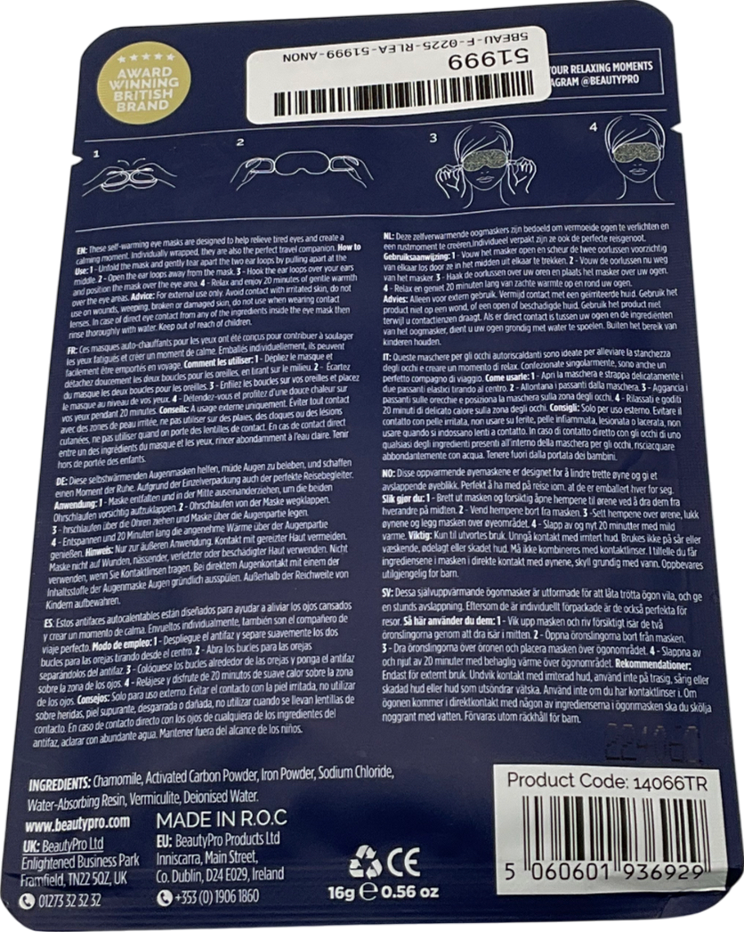 Beautypro Warming Eye Mask One sheet