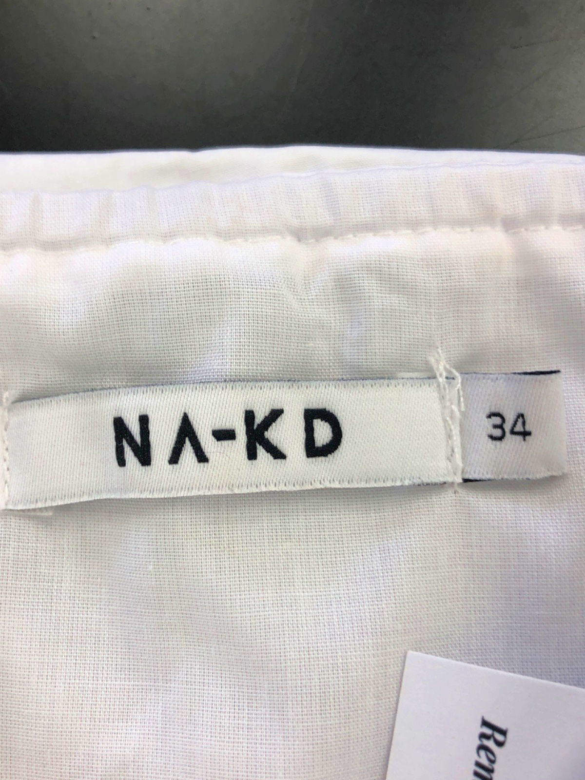 NA-KD White Off Shoulder Peplum Top UK 6