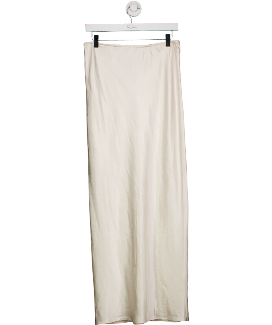 4th & Reckless Cream Satin Maxi Skirt UK 8