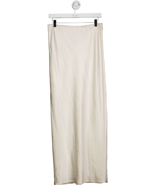 4th & Reckless Cream Satin Maxi Skirt UK 8