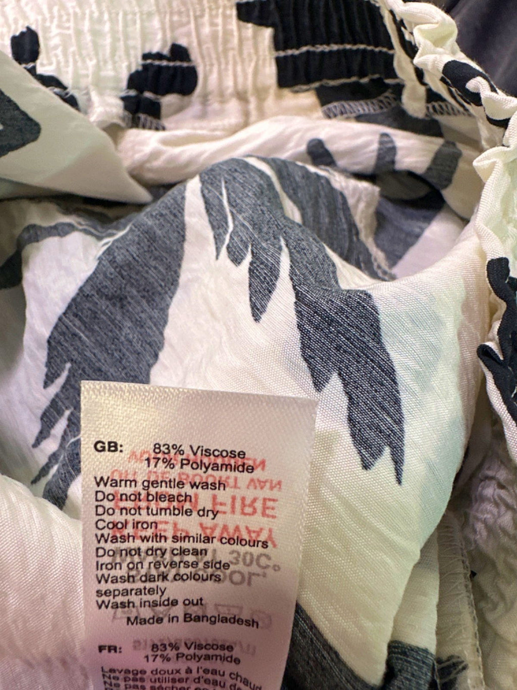 New Look Black and White Patterned Shorts UK 10