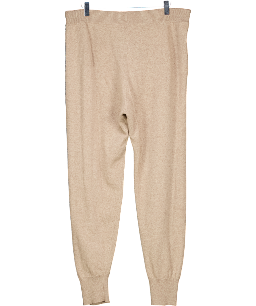 Iris & Ink Beige Cashmere And Merino Wool Joggers UK L
