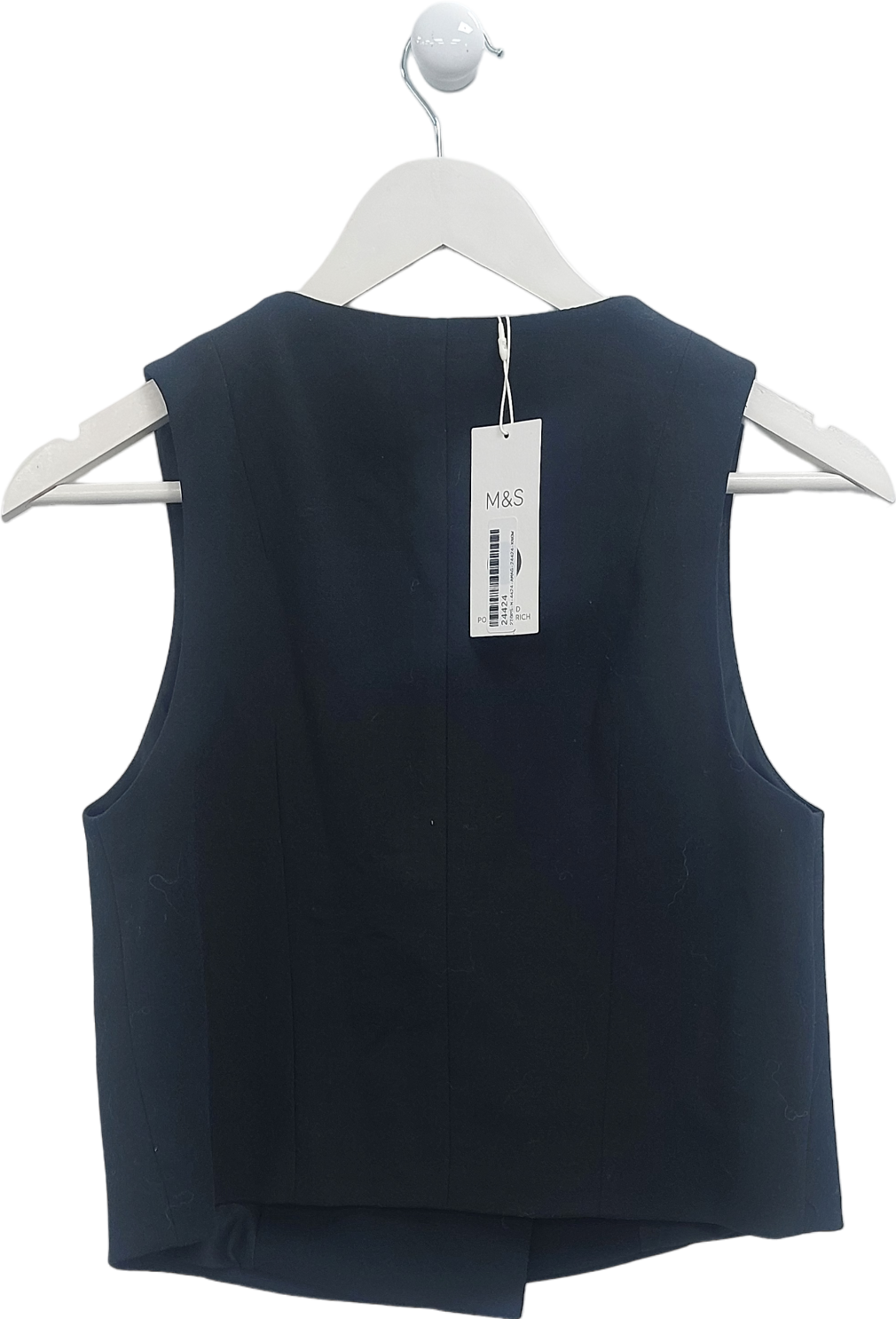 M&S Black Tailored Waistcoat UK 8