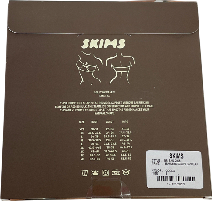 SKIMS Brown Seamless Sculpt Bandeau - Cocoa UK S