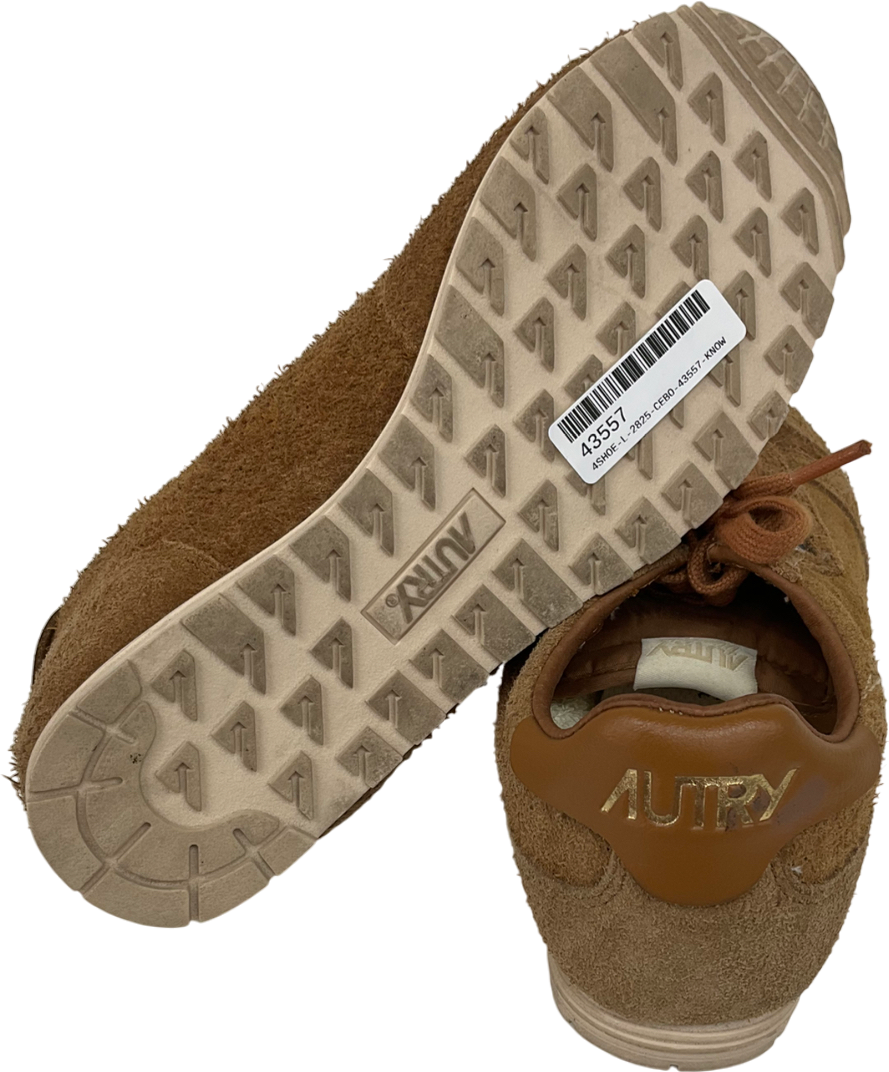 AUTRY Brown Windspin Panelled Brushed Suede Sneakers UK 5 EU 38 👠