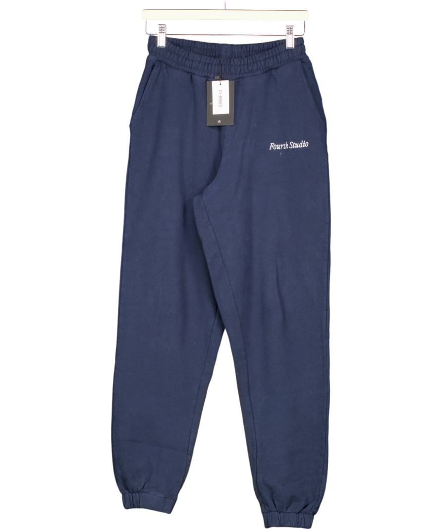 4th & Reckless Blue Navy Fourth Branded Cuffed Jogger- Harley UK S