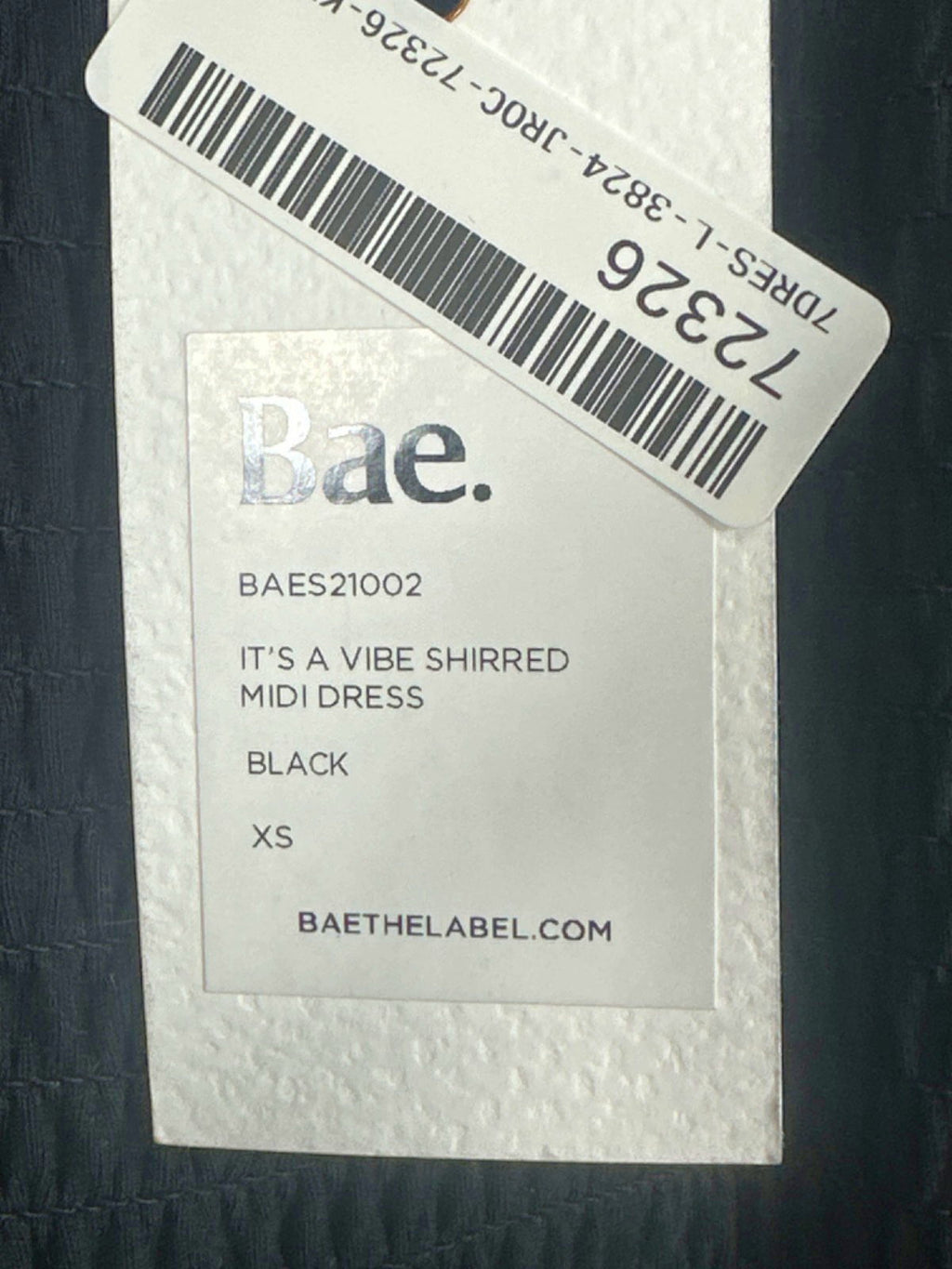 Bae. Black It's A Vibe Shirred Midi Dress UK XS