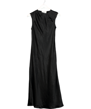 Arnsdorf Black Satin Maxi Dress UK XS