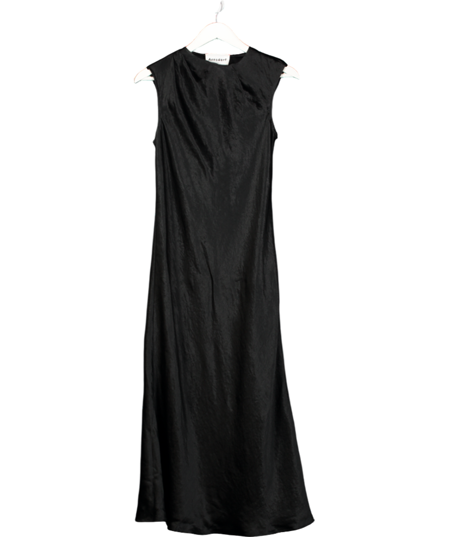 Arnsdorf Black Satin Maxi Dress UK XS