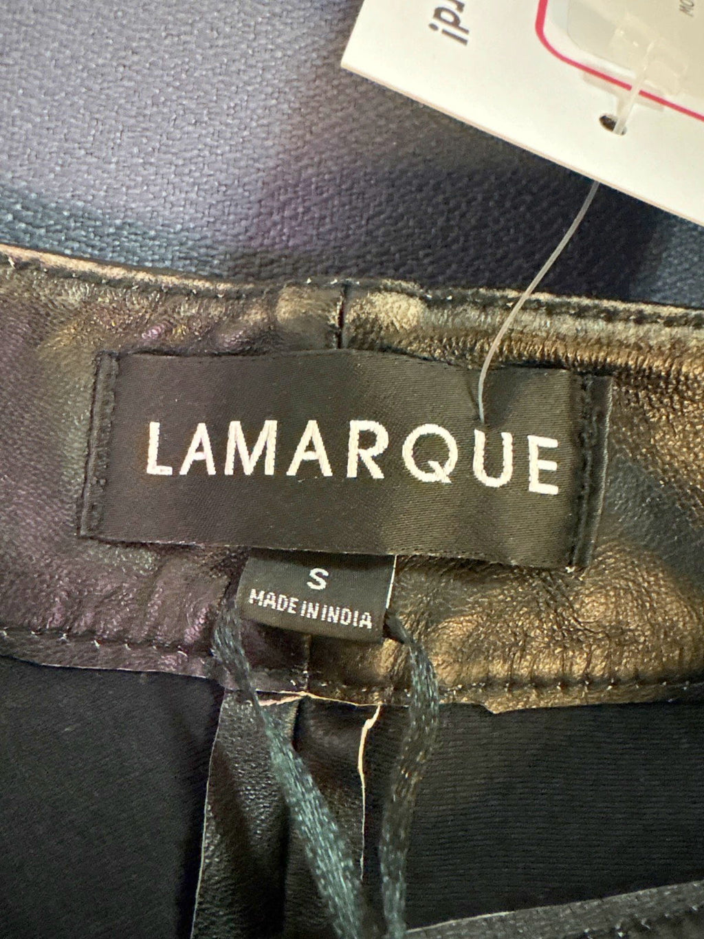 Lamarque Black Annais Leather Shorts UK S