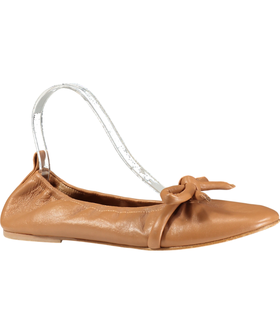 Flattered Brown Polly Flat Leather Ballet Pumps UK 7 EU 40 👠