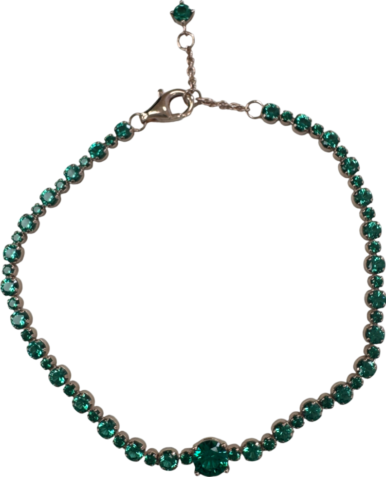 PANDO Sparkling Green Pavé Tennis Bracelet One Size
