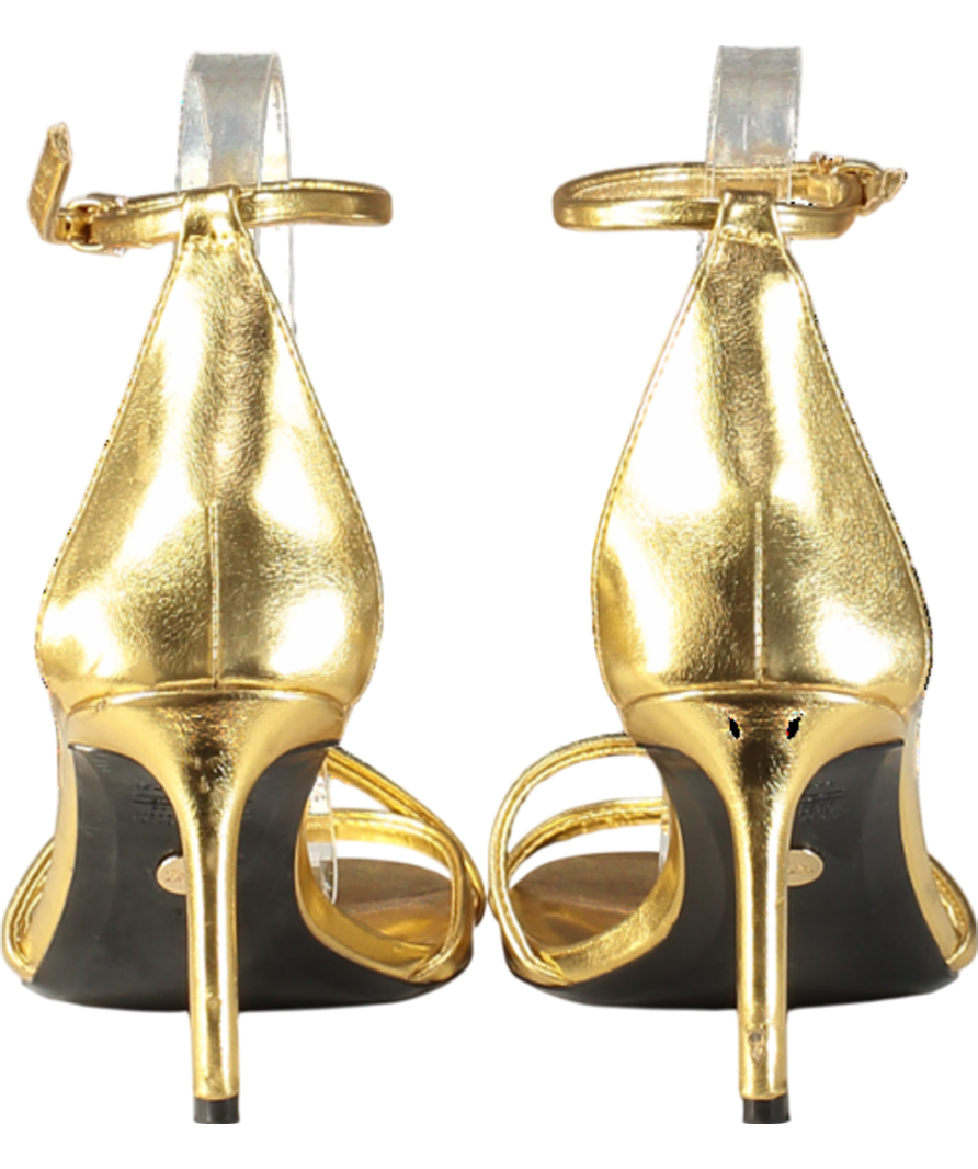 ZARA Metallic Sandals With Oval Heel UK 6 EU 39 👠