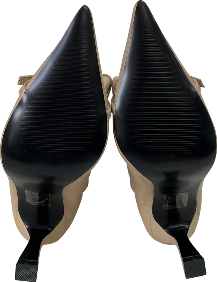 4th & Reckless Beige Buckle Front Knee High Boots UK 7 EU 40 👠