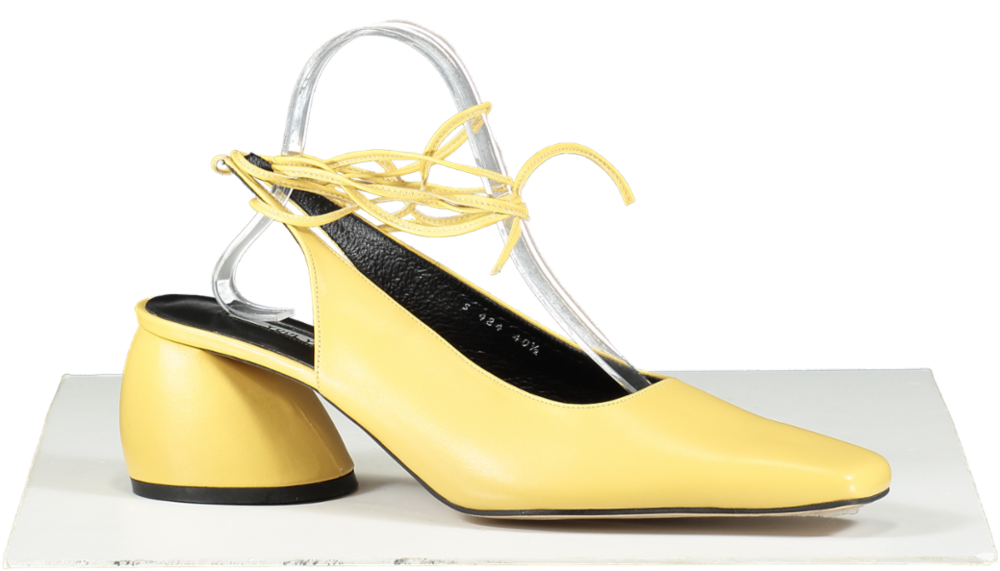 Yuul Yie Yellow Alexia Lace-up Sling-backs UK 7.5 EU 40.5 👠