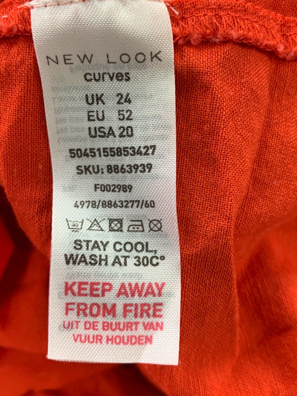 New Look Red Curve Smocked Off-Shoulder Dress UK 24