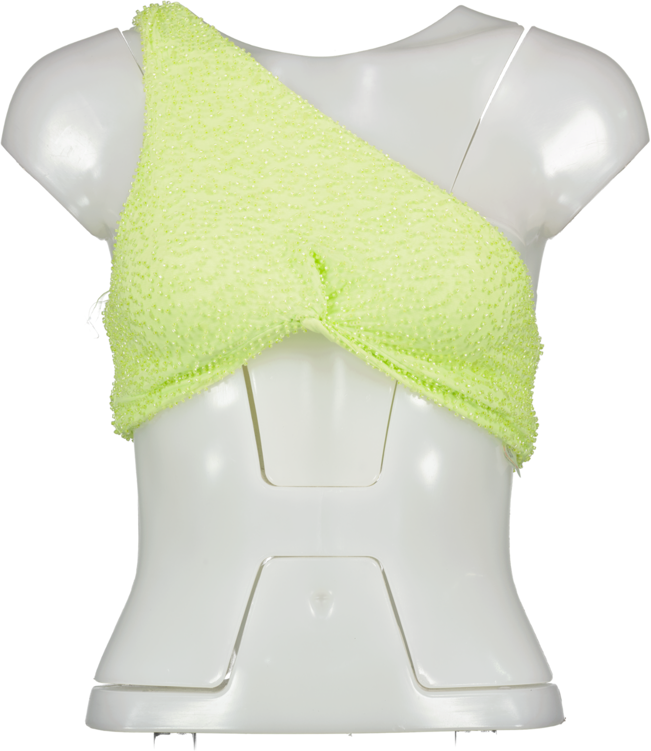 Oh Polly Green Turin  Embellished One Shoulder Knot Detail Crop Top UK 8