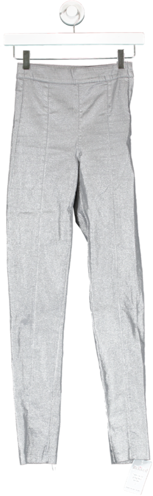 H&M Grey Coated Stretch Trousers UK 4