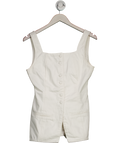Meshki White Kaitlyn Square Neck Long Line Top UK XL