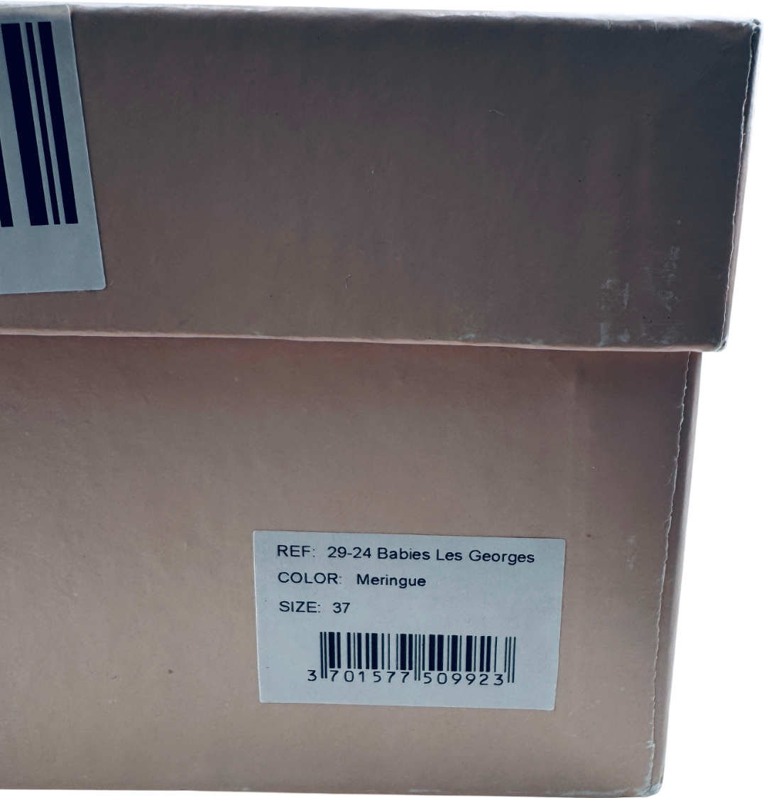 ROSAE PARIS Cream Les Georges Luxury Leather Mary Jane Ballet Flats UK 4 EU 37 👠