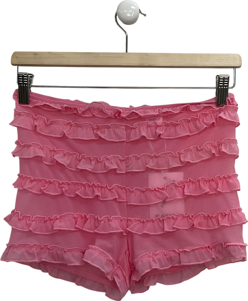 Kasela Pink Ruffle Mesh Shorts UK M