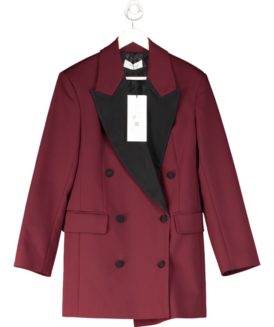 Halewski Red Morgana Burgundy And Black Blazer Dress UK S