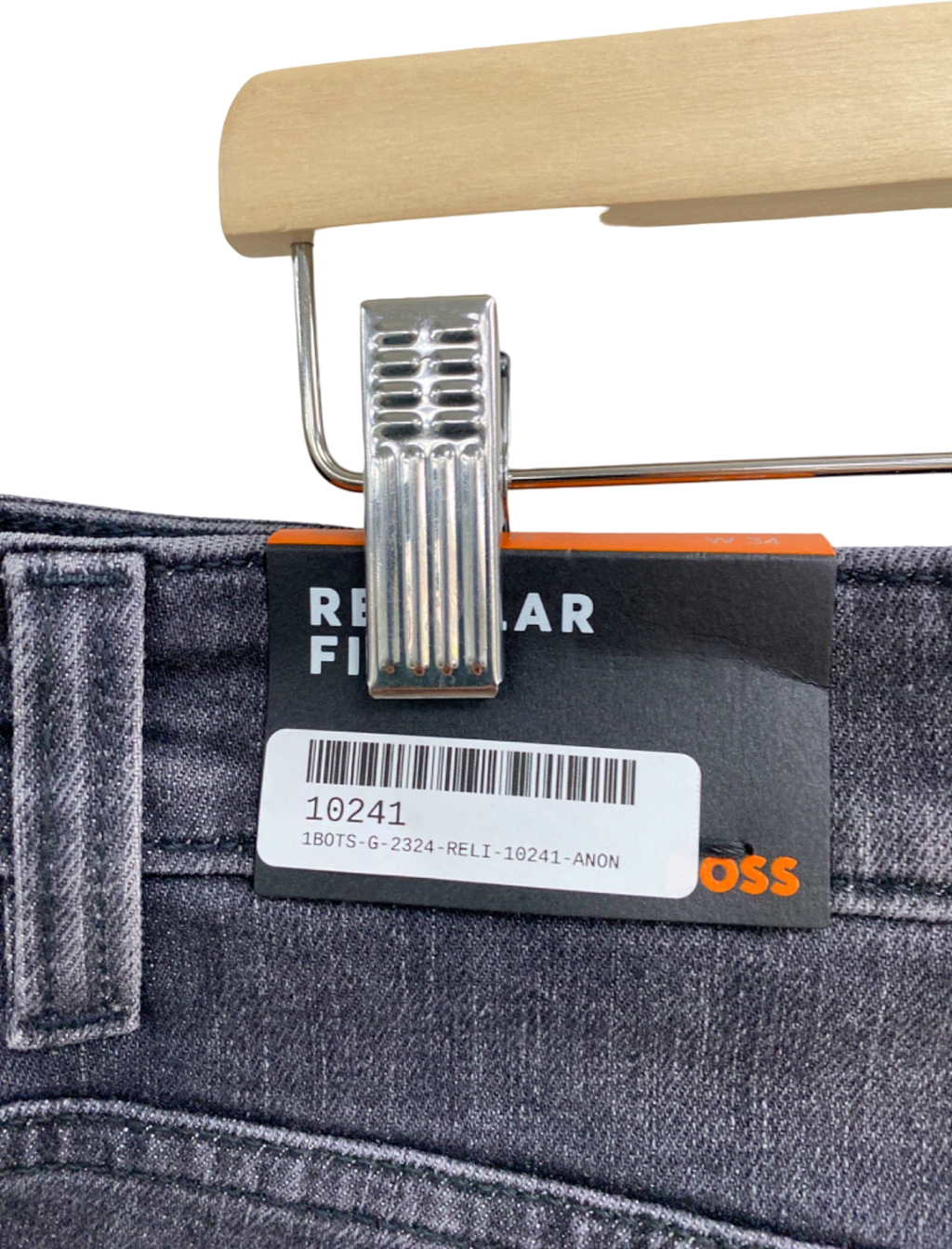 Hugo Boss Grey Denim Re.Maine-Shorts Regular Fit W34
